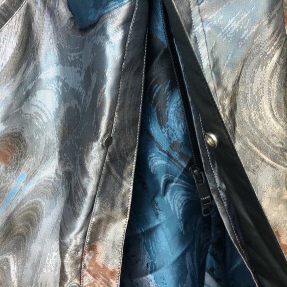 Taakk Mens Large Marble Trench Coat Long Oversized - Picture 4 of 8